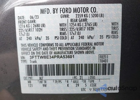 2023 Ford Maverick Xl from USA, damaged, VIN 3FTTW8E34PRA53601
